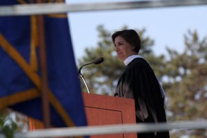 Students celebrate the 117th Ithaca College commencement Sunday at Butterfield Stadium.