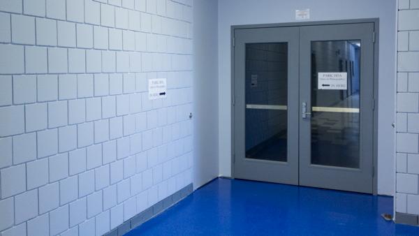 The new entrance to the photo labs and the almost complete gallery area to be utilized as a critique space for classes.