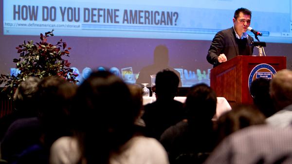 Pulitzer Prize-winning journalist Jose Antonio Vargas addresses the issue of undocumented immigration at a December 2011 Ithaca College lecture.