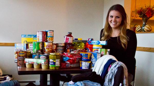 Junior Lindsay Tomaro, a New Jersey native, has organized a donation drive at Ithaca College for Hurricane Sandy victims. Her home in Monmouth County, N.J., was hit hard by the storm.