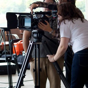  Senior Michael Watson directs a scene during the shoot of his senior thesis film “To Fall and Be Free.” The story is told through a transmedia narrative, which meshes film, a website and a webcomic to create an expanded storyline for the project. 