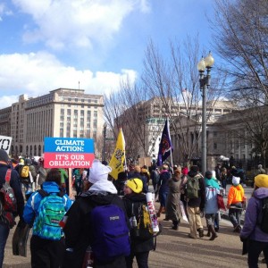 Activists gather in Washington, D.C., to protest the Keystone XL pipeline, a project that many believe would be detrimental to the environment.  Courtesy of RIchard Gaunt