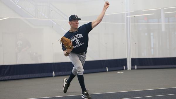 Freshman makes transition from catcher to pitcher