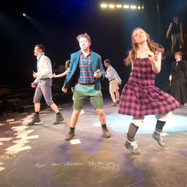 The cast of “Spring Awakening” performs the song “Totally F---ed” in Clark Theatre.