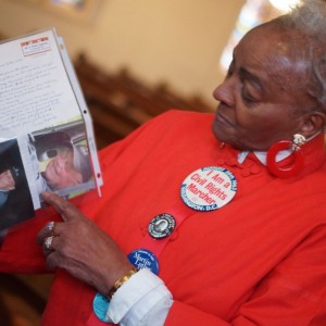 Ethel Lee, March on Washington attendee and documentary interviewee, recounts the story of a friend from second grade. Their class was the first to be integrated in the state of Massachusetts. Courtesy of Erin Irby