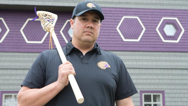 Bombers Assistant Lacrosse Coach Ansley Jemison poses Monday afternoon outside of the Akwe:kon residence hall, a part of the American Indian Program at Cornell University.