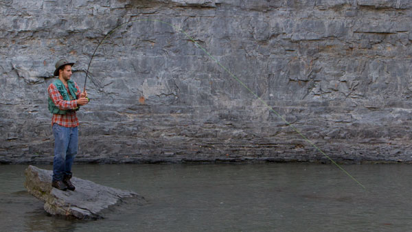 Senior Hank Jefferson fly fishes on Oct. 9 at Six Mile Creek in Ithaca. 