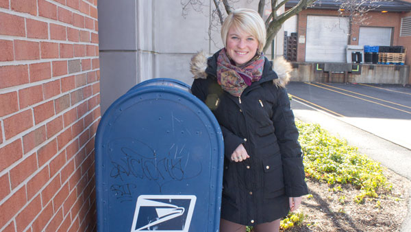 Bailey Reagan, administrative assistant to the president, is a campus cursive coordinator for The World Needs More Love Letters, a campaign that encourages people to send love and support around the world in the form of letters.