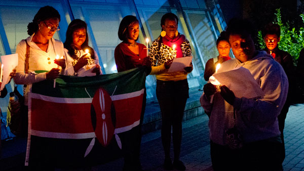 Students gathered on Sept. 29 for a candlelight vigil honoring the victims of the Westgate mall shooting.