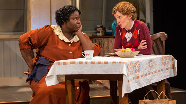 From left, Lisa Gaye Dixon and Emily Dorsch perform in the Kitchen Theatre production of “Black Pearl Sings!” by Frank Higgins. The play uses both music and acting to tell a story of death and race.