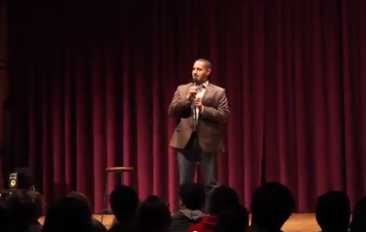 Mayor Svante Myrick hosts the student organized event Stand Up (Comedy) for Hunger at Cornell University on December 8, 2013.