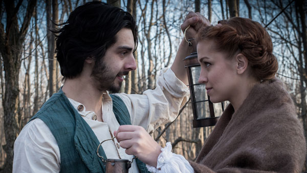 Seniors Alex Tortora and Taylor Misiak, who play John Proctor and Abigail Williams, respectively, star in the Ithaca  College Main Stage Theater production of “The Crucible.” The play is set during the Salem Witch Trials.