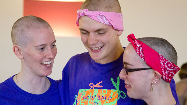 Ithaca College students participated in Goin Bald for Bucks on April 19, shaving their heads to raise money for cancer.