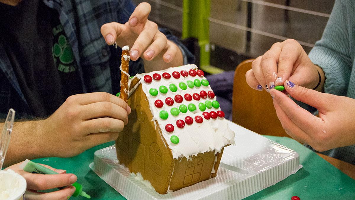 Ithaca College hosts a gingerbread house–making competition