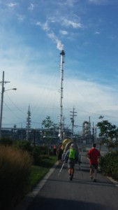 The March prepares to enter the BP oil refinery in Whiting, IN.