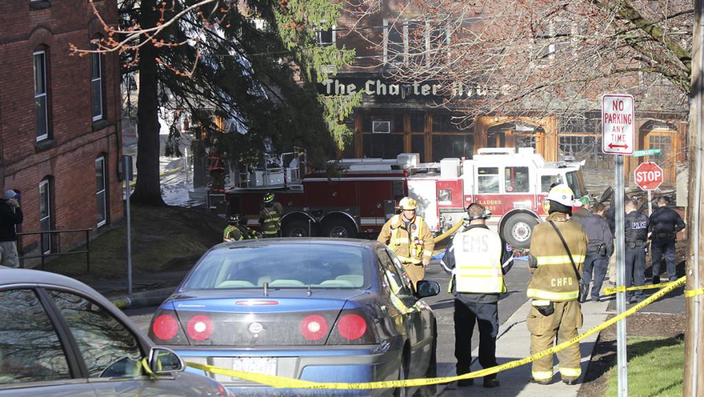 Chapter House fire under control, according to the Ithaca Fire Department. 