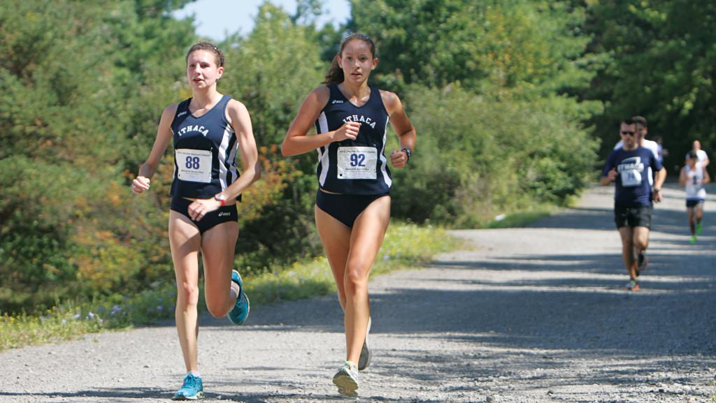 Junior Lauren Hodge runs in the Jannette Bonrouhi-Zakaim Memorial Alumni Run on Aug. 30, 2014, in Ithaca. 