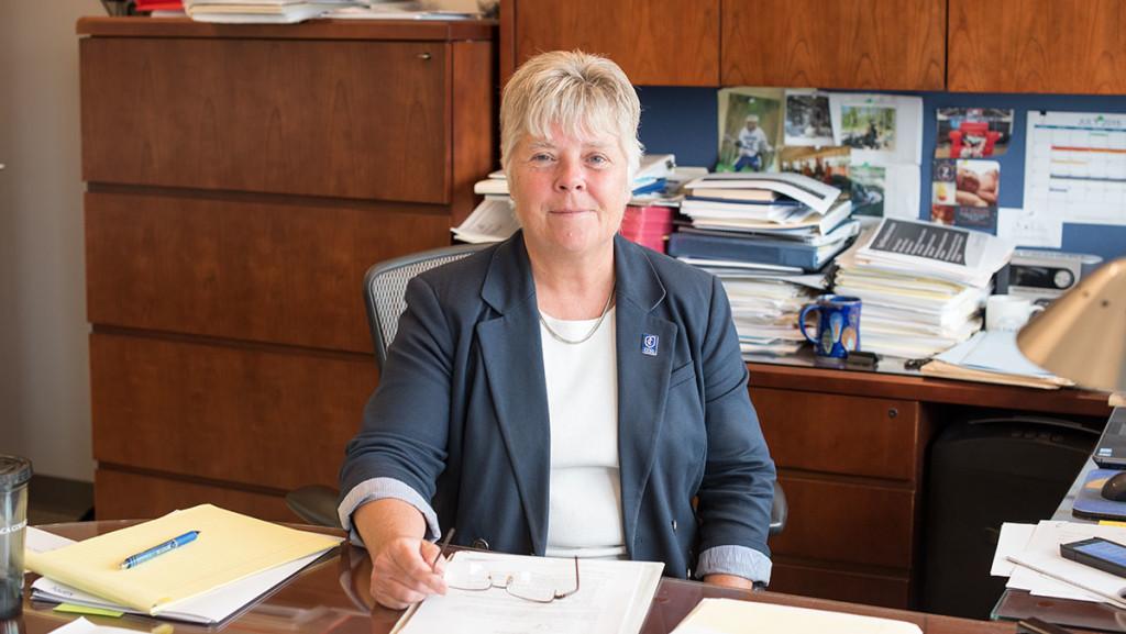 Nancy Pringle, senior vice president and general counsel for the Division of Human and Legal Resources, announced at the all-college meeting that 47 position lines were cut from the college’s budget in the 2014–15 fiscal year.