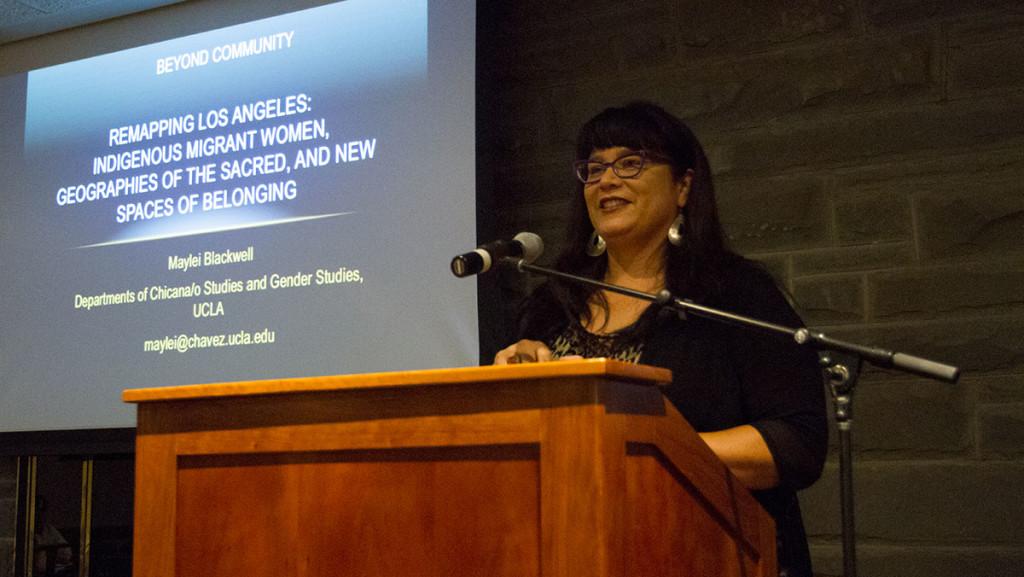 Maylei Blackwell spoke about transborder gender and identity as a part of a discussion series hosted by Ithaca College’s Center for the Study of Culture, Race, and Ethnicity.