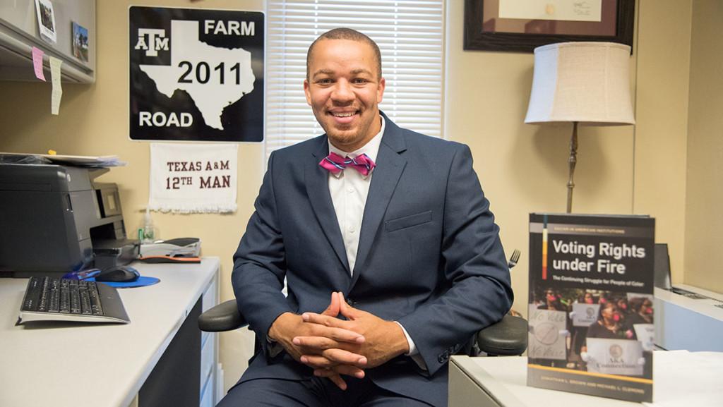 Donathan Brown, assistant professor in the Department of Communication Studies, recently co-authored a book entitled Voting Rights under Fire: The Continuing Struggle for People of Color, in which he discusses the many debates surrounding the right to vote.