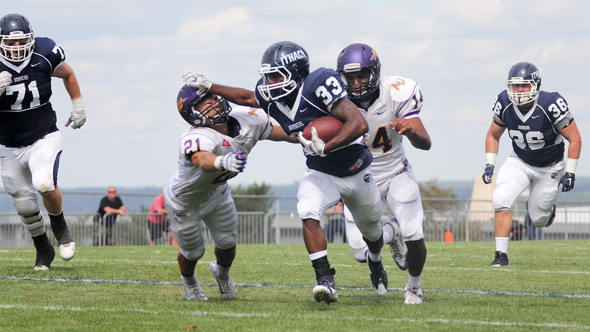 Football team with 38–18 statement win over Alfred Saxons