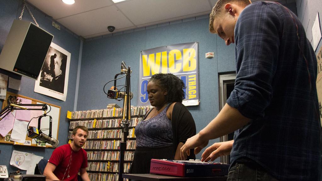 Members of the newly-formed trio Alter in the studios of WICB on Sept. 22.