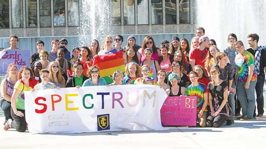 Ithaca+College%E2%80%99s+LGBT+clubs+joined+with+members+of+the+community+for+their+second+annual+Pride+Parade+on+Oct.+11.+The+group+gathered+on+the+Academic+Quad+before+marching+around+campus.+Participants+included+members+of+the+college%E2%80%99s+LGBT+community+and+their+friends.+Jade+Cardichon%2FThe+Ithacan