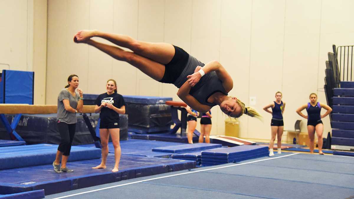 Mix of old and new talent improves gymnastics squad this winter