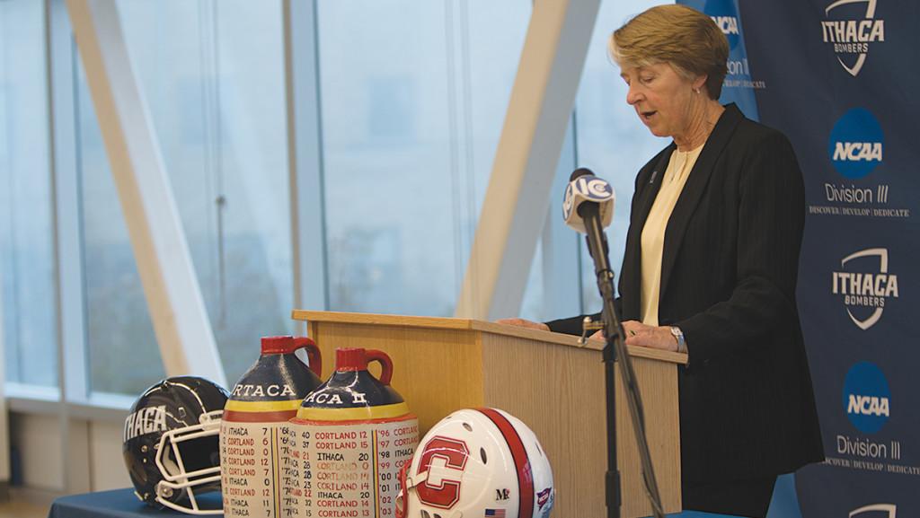 Susan Bassett ’79, Ithaca College’s director of athletics, was the first president of Women Leaders in Sports and has held leadership roles in collegiate athletics for over four decades.