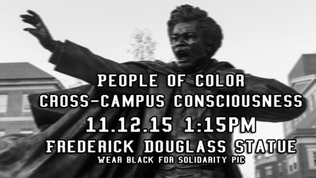 Students at other colleges are joining forces to show solidarity with Ithaca College and University of Missouri. Students at the University of Maryland are planning to take a solidarity picture at their Frederick Douglass Statue Nov. 12. 