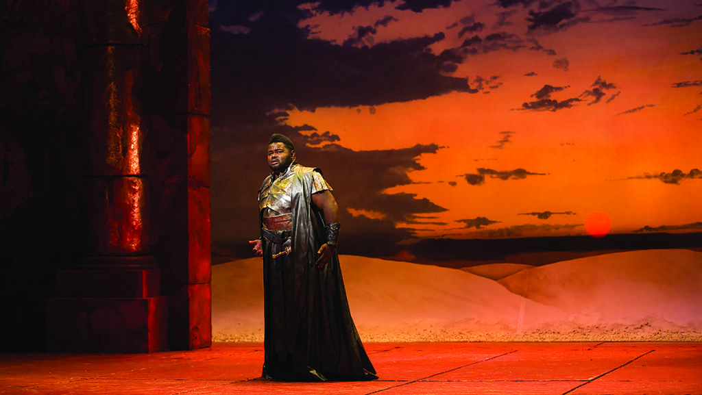 Professor John Holiday performs in Tazewell Thompsons production of Cato in Utica at the Glimmerglass Festival.
