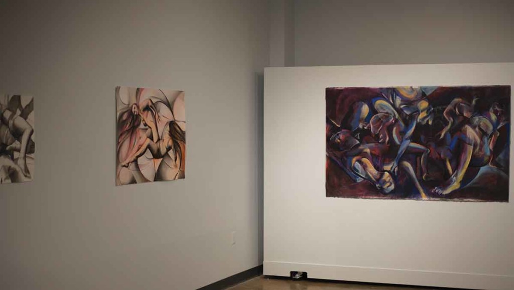 Artwork from Mind vs. Body features paintings from IC alum Carolyn Hoffman.