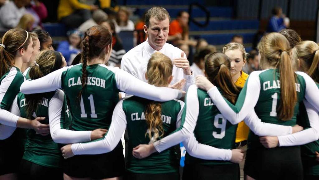 New head volleyball coach Johan Dulfer coaches the Clarkson University volleyball team. He led Clarkson to seven straight NCAA tournament appearances. 