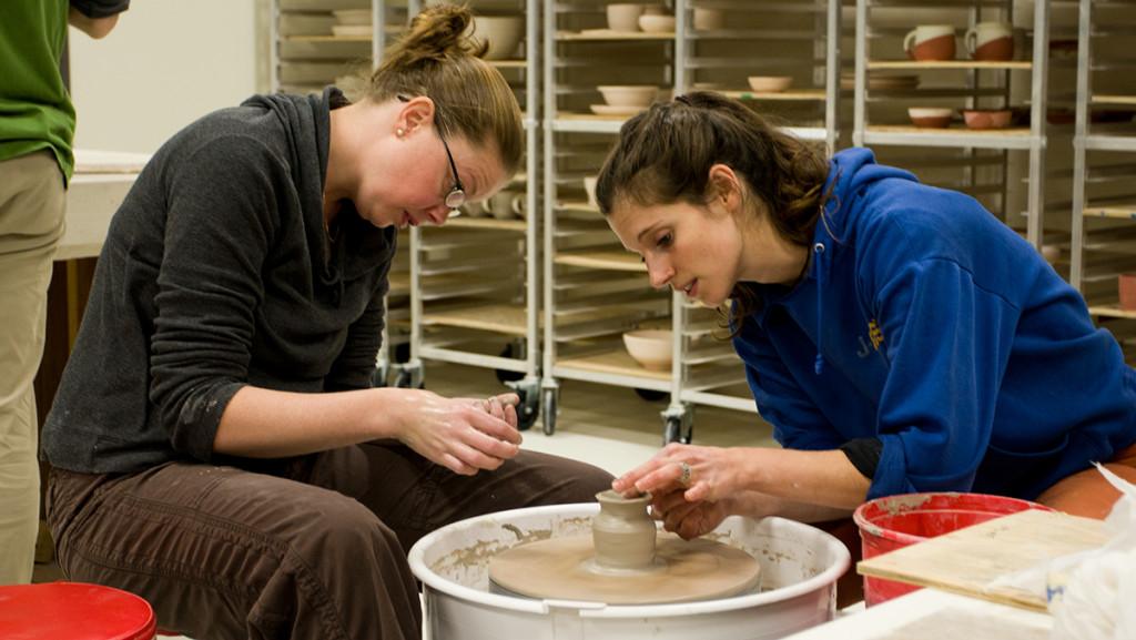 Local artists creates a ceramic ware during a class at The Clay School, located at the South Hill Business Campus. 