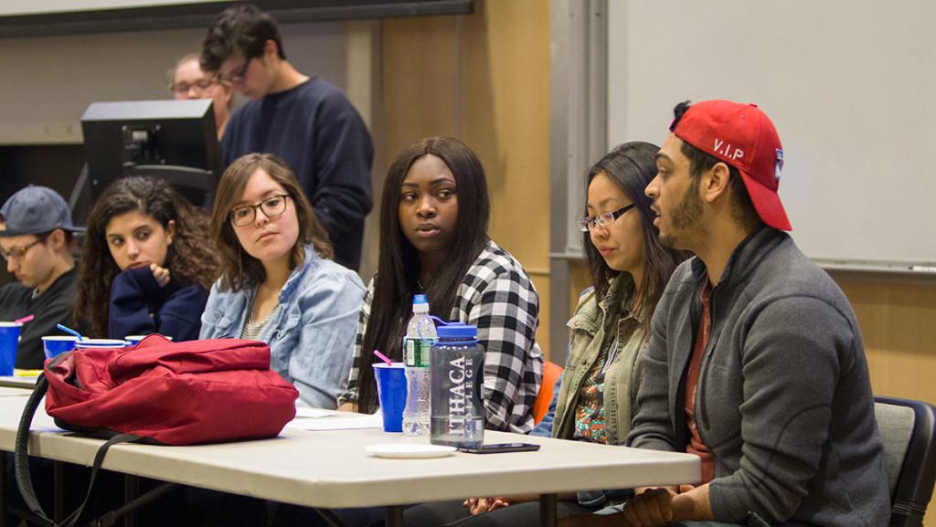 Students shared their experiences with mental health and its intersection with race, gender and sexual identity at a panel titled “We’re Here, Too,” encouraging audience members to ask questions and engage in conversation to help break the stigma surrounding mental health.
