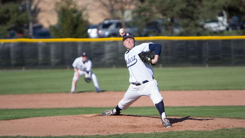 Sophomore starting pitcher Tyler Hill gave up three earned runs and only five hits April 14 against SUNY Cortland.