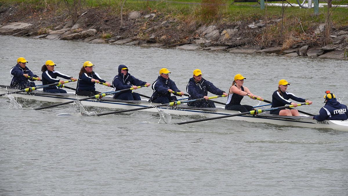 Ithaca College crew rows in last home race of season