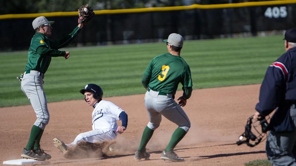 Freshman Matt Carey stole second base in the bottom of the sixth against SUNY Brockport April 27.