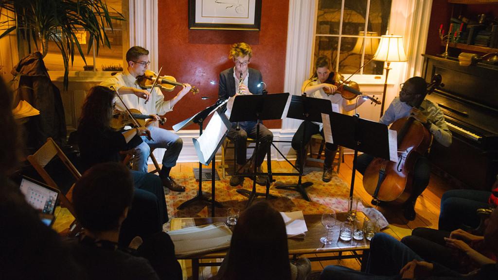 The Ithaca Music Collective rehearses for its upcoming performance on April 25 at the Argos Inn. The group brings together musicians from Ithaca College and Cornell University. 