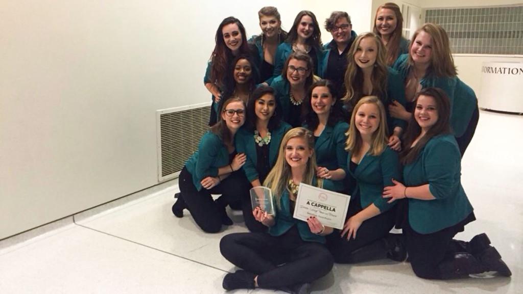 The members of Premium Blend took home third place at the ICCA semifinal competition. 