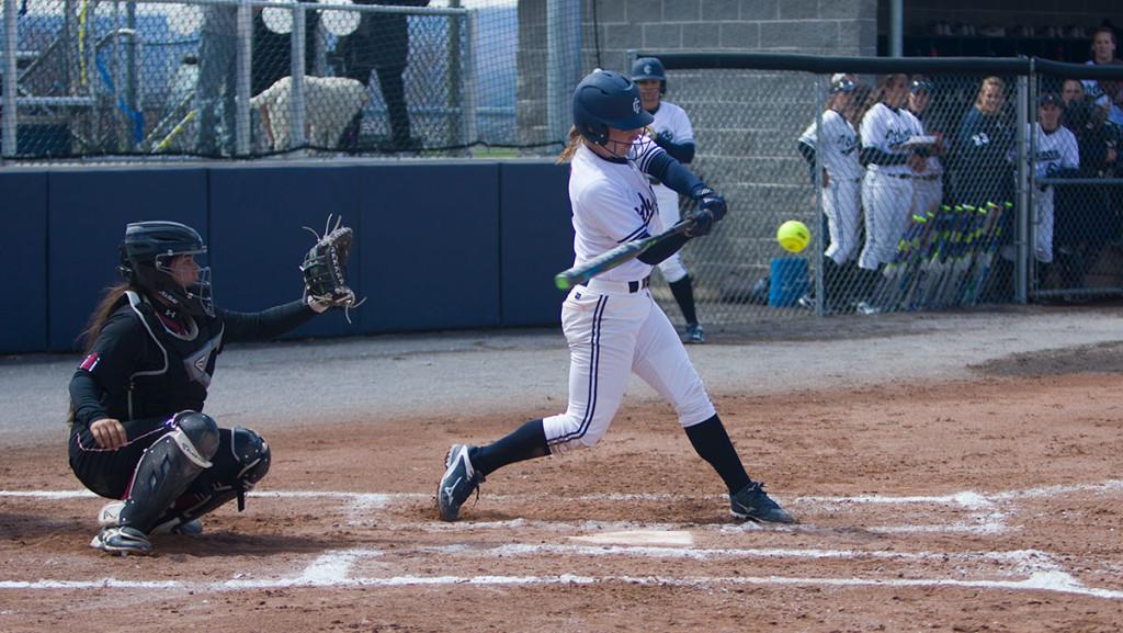 Freshman Hannah Anderson went 3–6 in the doubleheader with two RBIs and one run scored.
