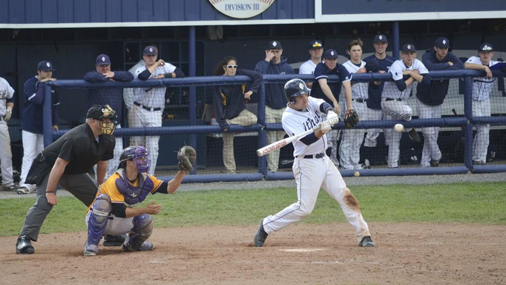 Senior Zach Cole played in the Bombers final home games of the regular season against Elmira College May 7.