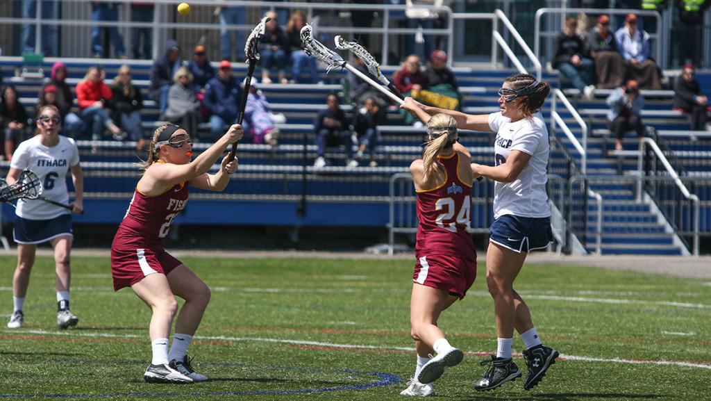 Junior midfielder Morgan Cadwell tries to find the open net May 8 in Higgins Stadium. She scored two goals during the championship game. 
