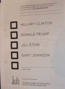 The ballots included five options to choose from, including a fill-in spot for voters to choose their own candidate.