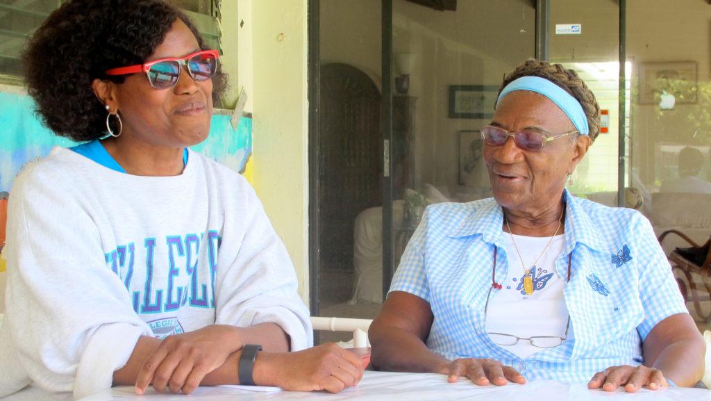 Activist, feminist and educator Gloria Joseph (right) speaks with Huffington Post reporter, Rene Monroe (left), in St. Croix. Joseph will visit IC at 7 p.m. Sept. 27 in Textor Hall 101 to discuss her novel, The Wind is Spirit: The life, love, and legacy of Audre Lorde. 