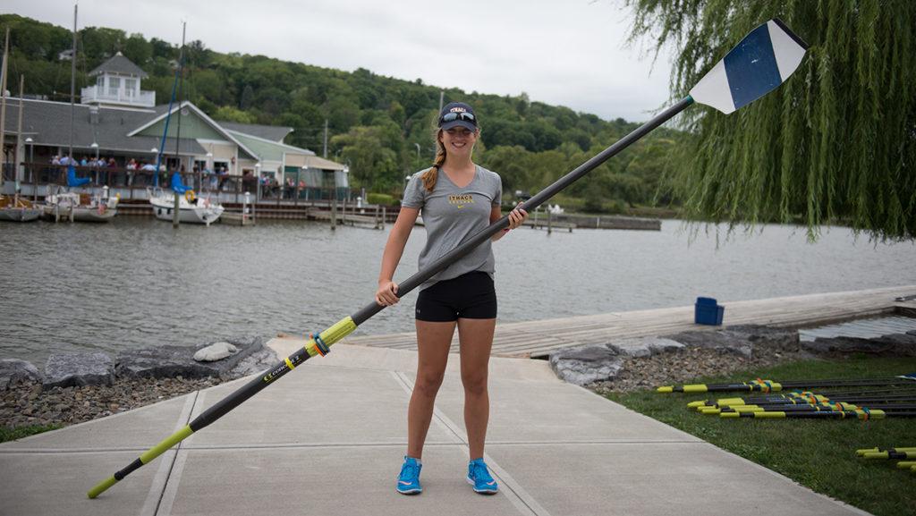 Freshman Pearl Outlaw, a member of the Ithaca College womens rowing team, was born with a genetic condition called retinitis pigmentosa. She was born with some light receptors and color receptors in her eyes not functioning properly, and retinitis pigmentosa causes the ones that are working to slowly deteriorate over time.