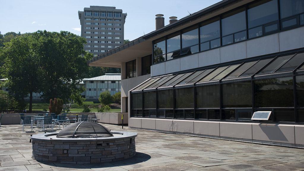 Pictured above is the newly built fire pit outside of the McDonald Lounge. This addition was a part of Ithaca Colleges Master Plan, a key aspect of which is to create more student gathering spaces like this one.