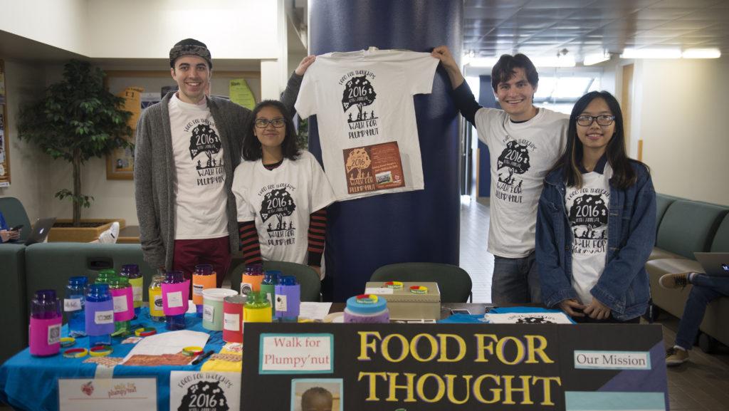 From left, senior Asa Slayton, freshman Rilya Greeslamirya, junior Jeremy Block and freshman Ly Do, are members of Food for Thought, an Ithaca College organization that raises money to combat world hunger. 