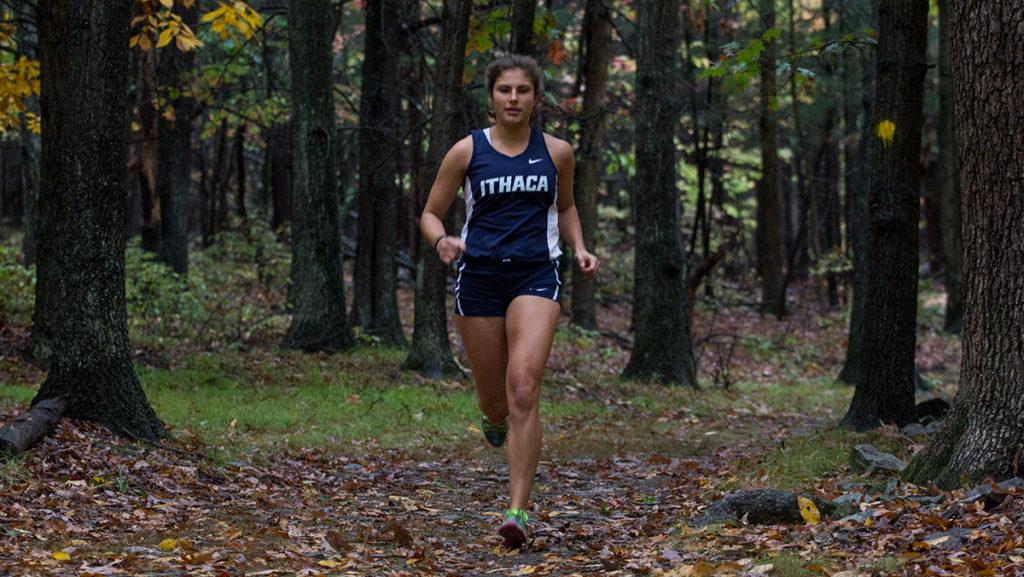 Graduate student Michaela Cioffredi practices with the womens cross-country team Oct. 21. She did not begin running cross-country until her second year at Ithaca College.