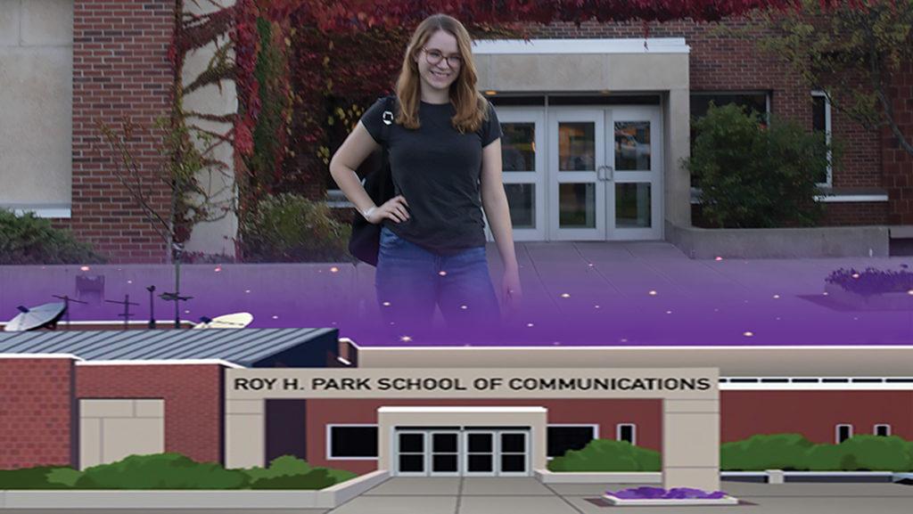 Senior Meagan Shepherd, a television-radio major, created a Snapchat filter for the Roy H. Park School of Communications. 